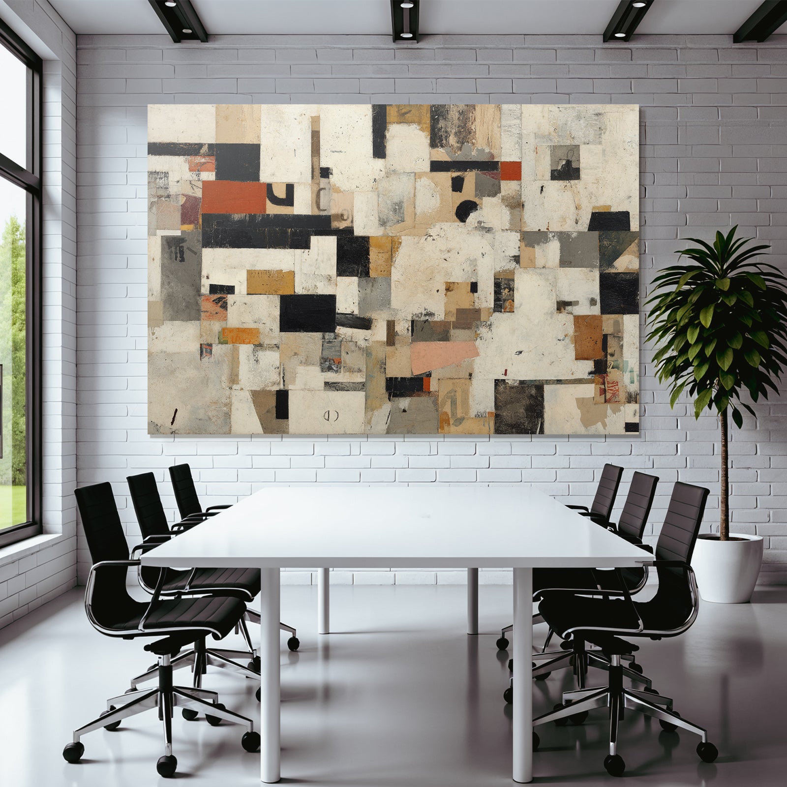 Kollage Abstract Kunstwerk Mit Formen Und Farben