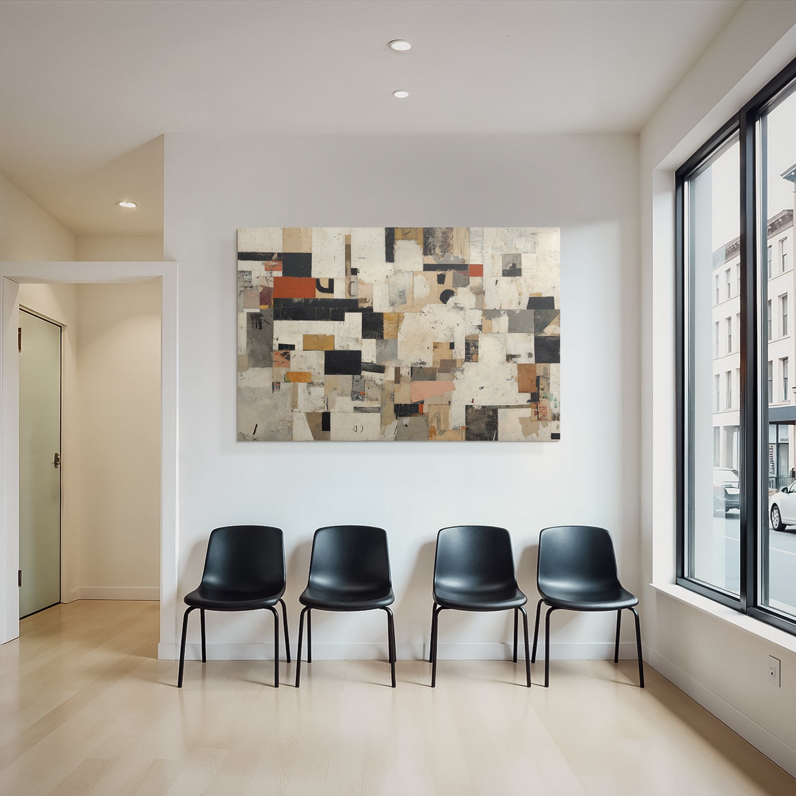 Kollage Abstract Kunstwerk Mit Formen Und Farben