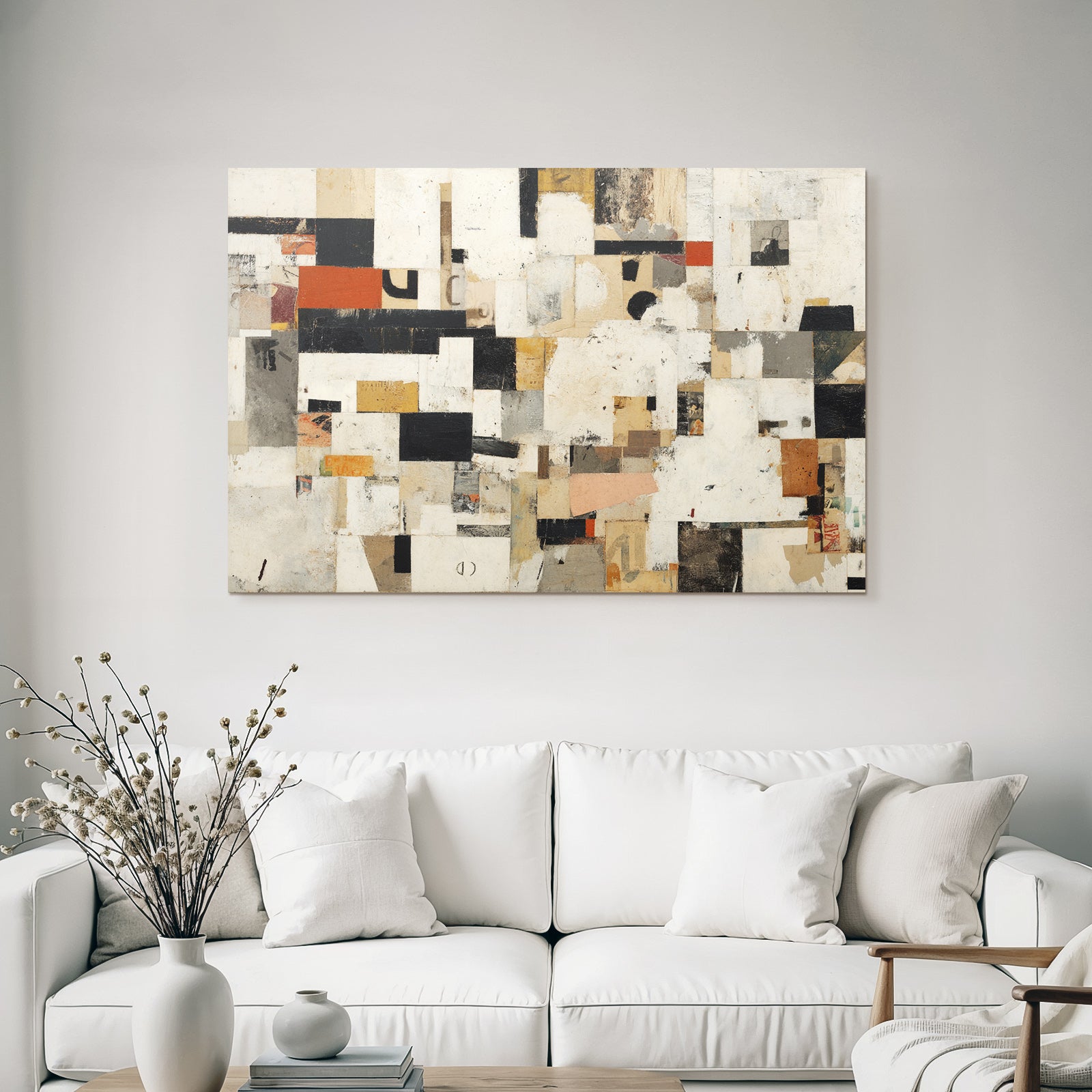 Kollage Abstract Kunstwerk Mit Formen Und Farben