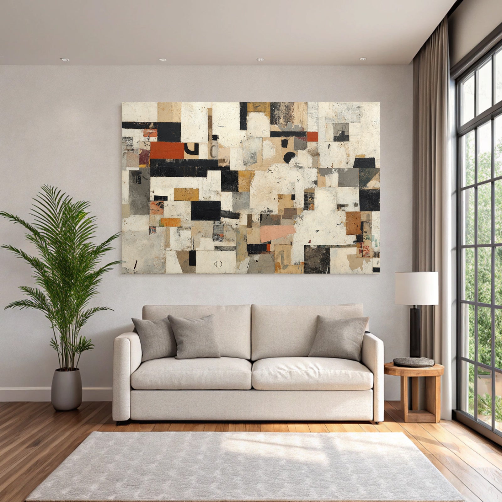 Kollage Abstract Kunstwerk Mit Formen Und Farben