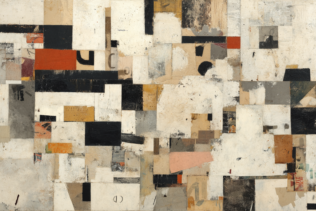 Kollage Abstract Kunstwerk Mit Formen Und Farben | Typografische Kunst | Kunstgattungen