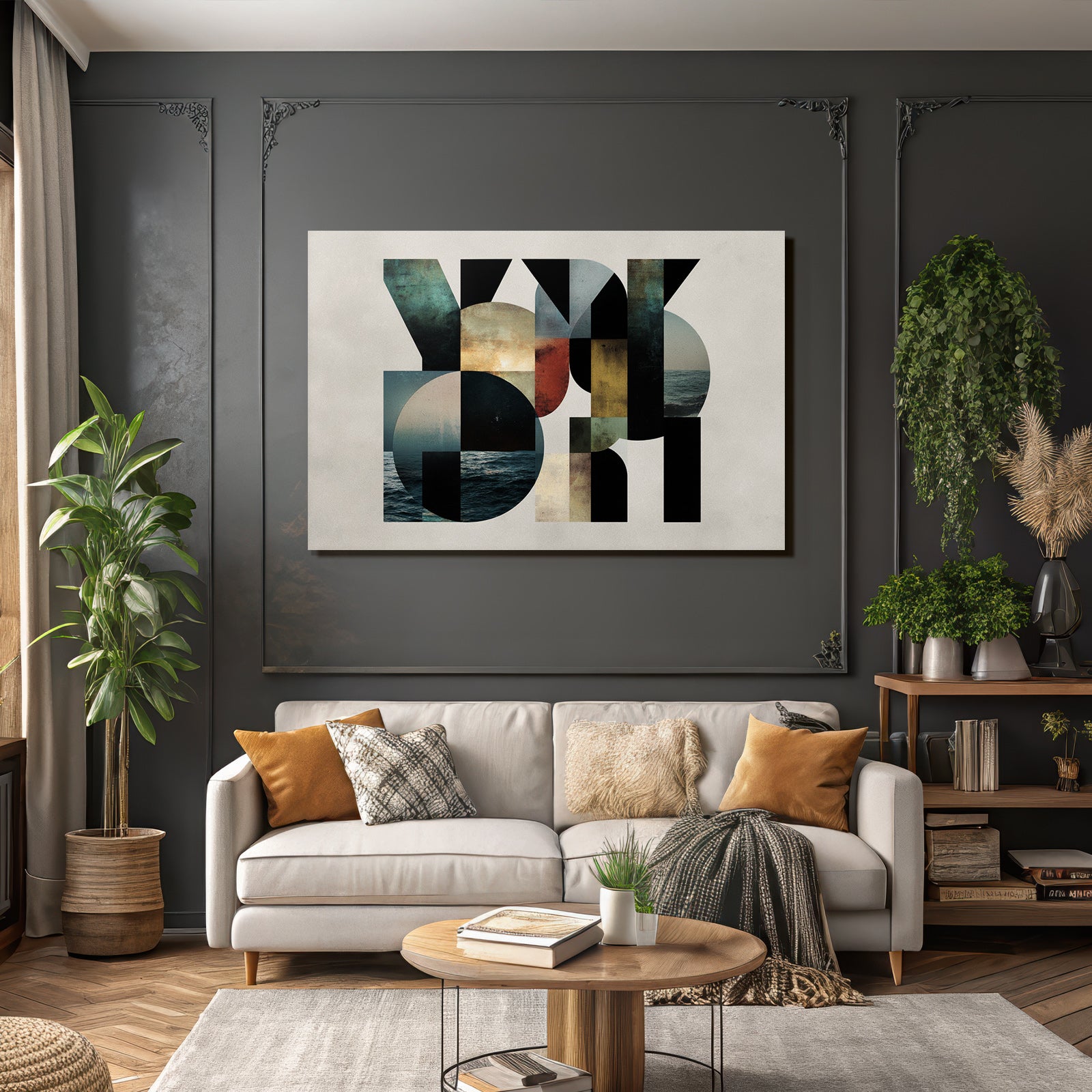Kreative Grafik Mit Typografie Und Abstrakten Formen