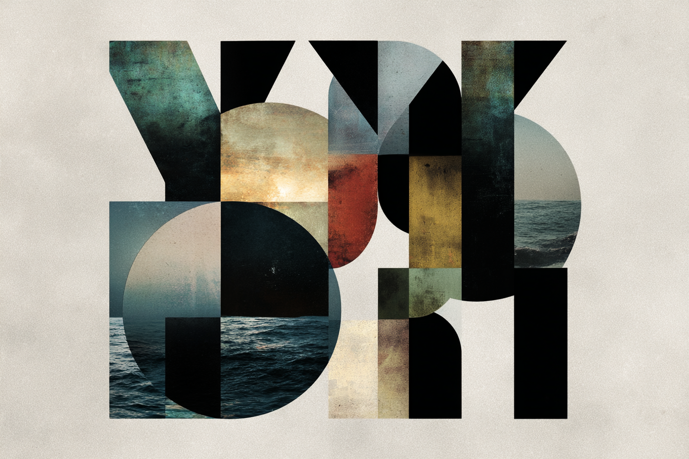 Kreative Grafik Mit Typografie Und Abstrakten Formen | Typografische Kunst | Kunstgattungen