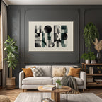 Creative and artistic arrangement of letters and shapes