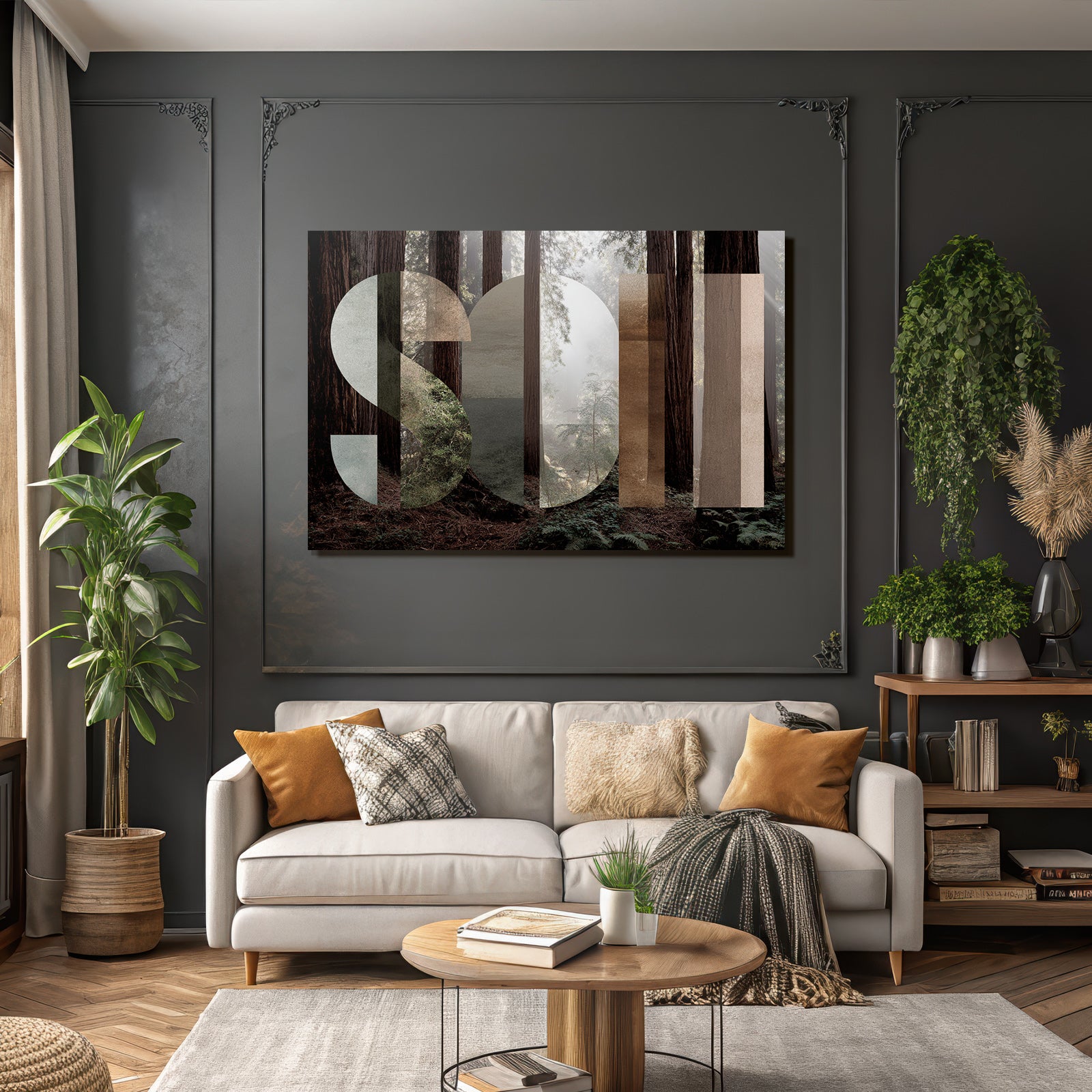 Soil Mit Natur Hintergrund Graphik Design