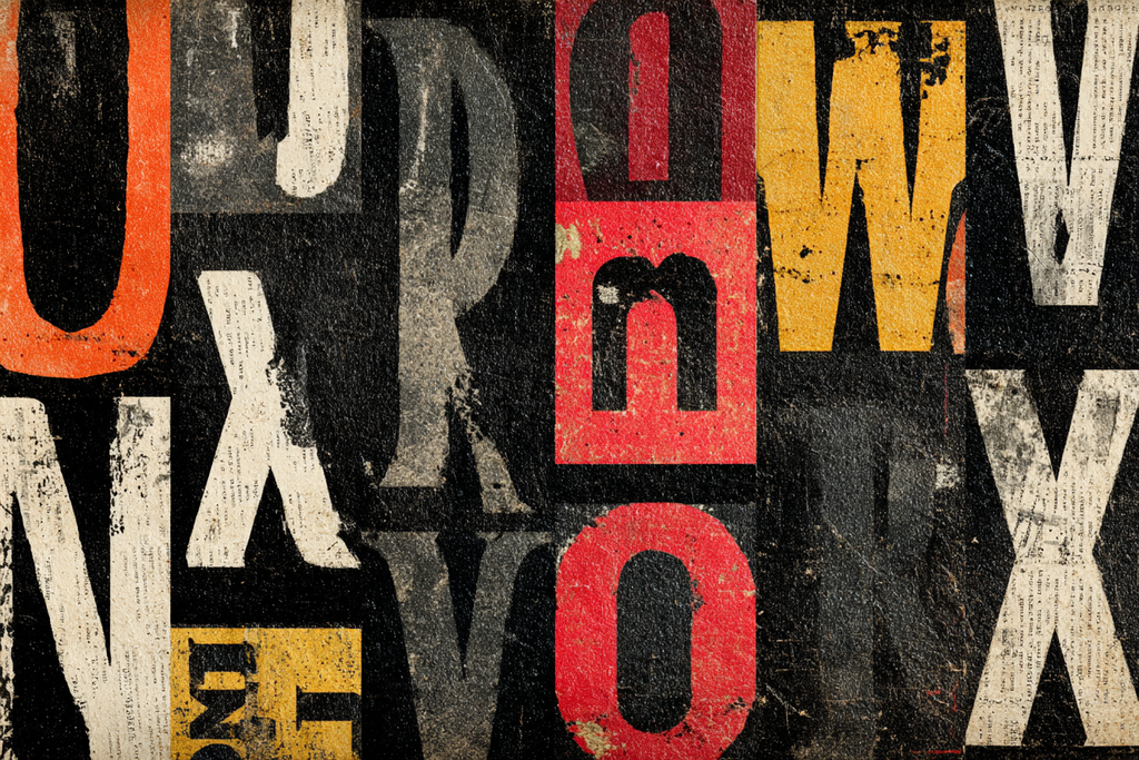Typografie Collage Kunst Abstrakt Komposition | Typografische Kunst | Kunstgattungen
