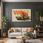 Vintage Auto Nostalgisch Graphik Mit Figuren Und Wow Text