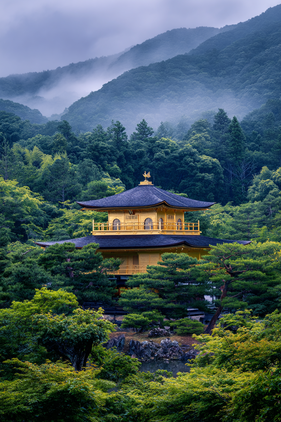 Malerische Landschaft Mit Goldener Pagode Im Morgennebel | Asien | Laender und Reisen