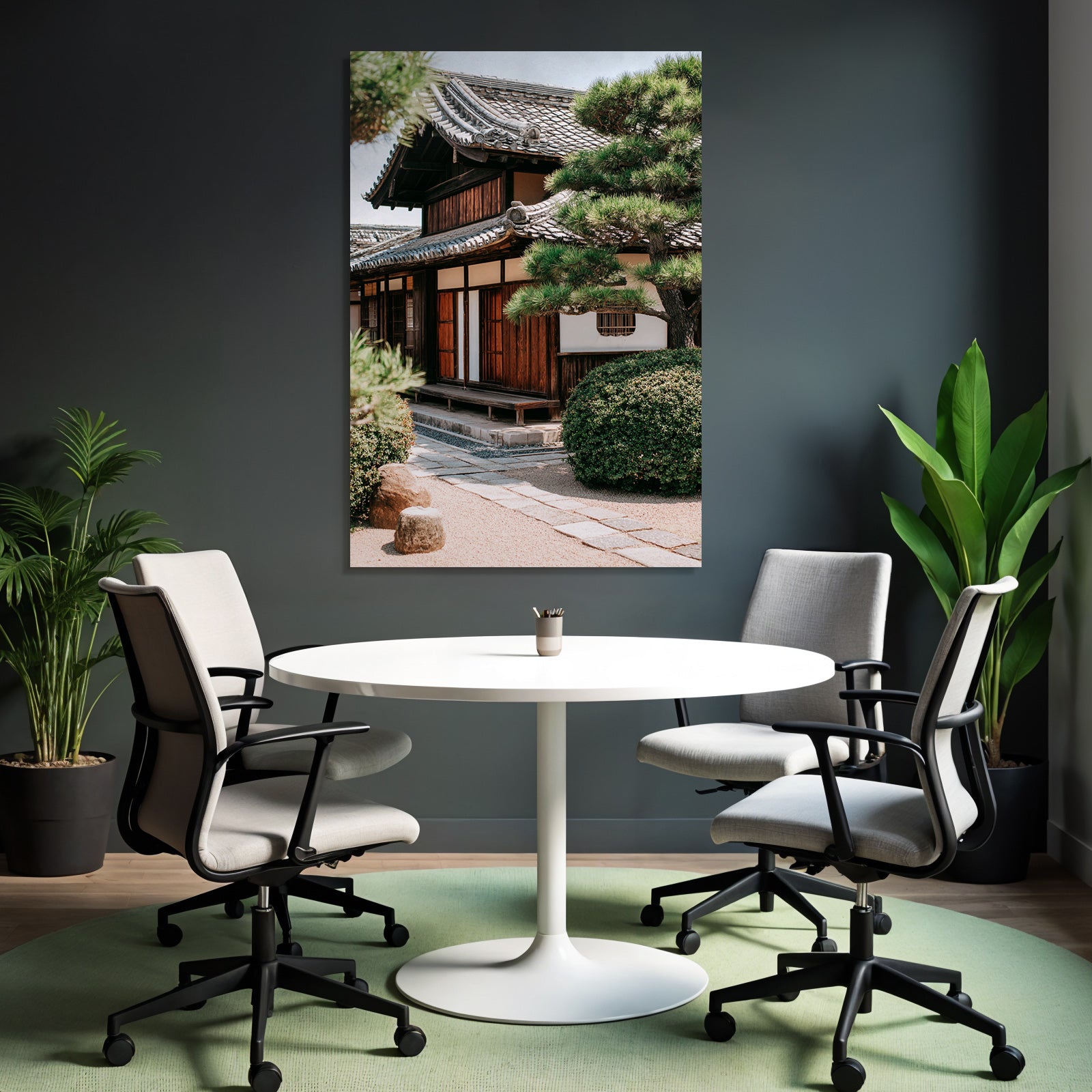 Traditionelles Japanisches Haus Mit Ruhigem Garten