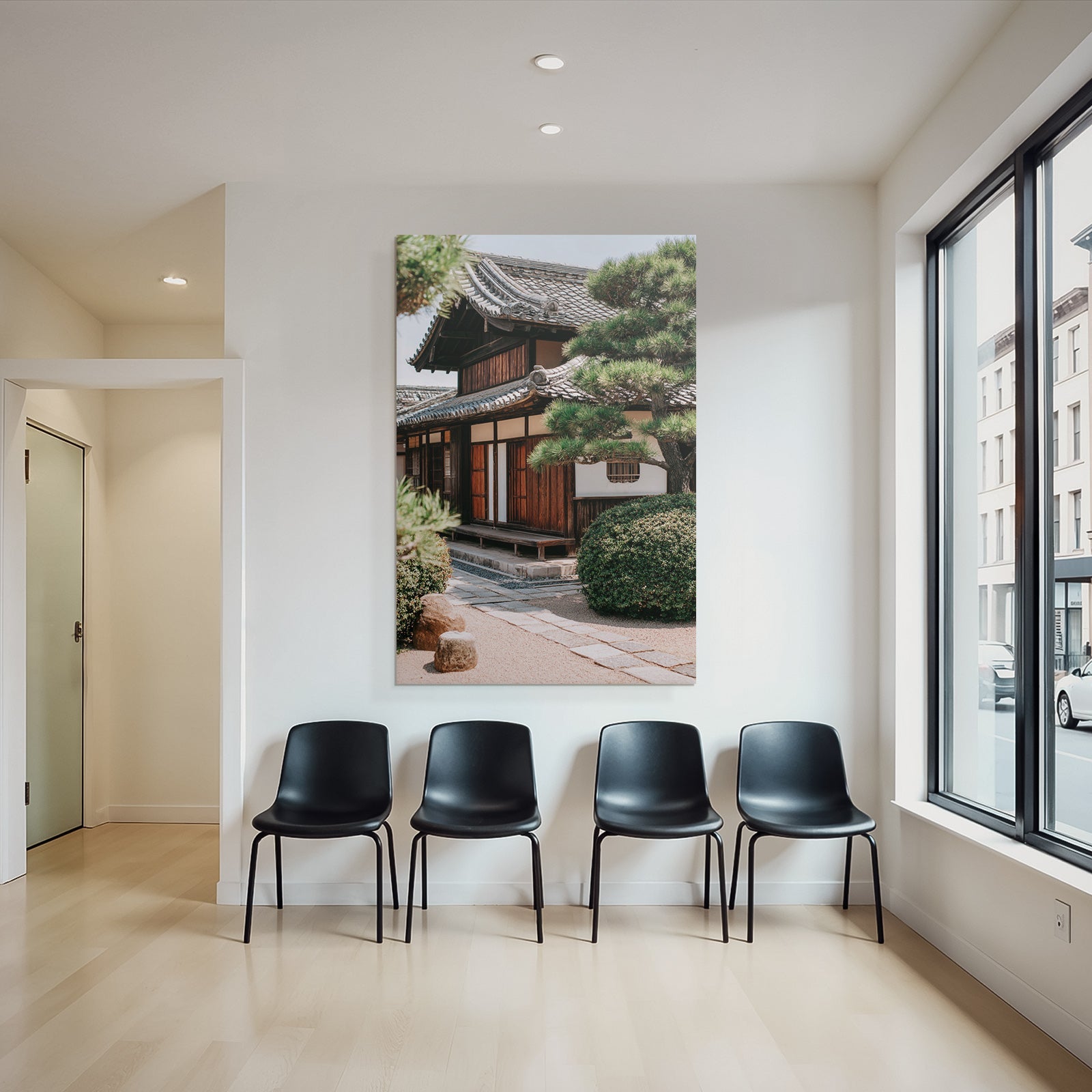 Traditionelles Japanisches Haus Mit Ruhigem Garten