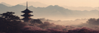 Idyllische Tempellandschaft Mit Pagode Und Kirschblüten Im Morgennebel | Asien | Laender und Reisen