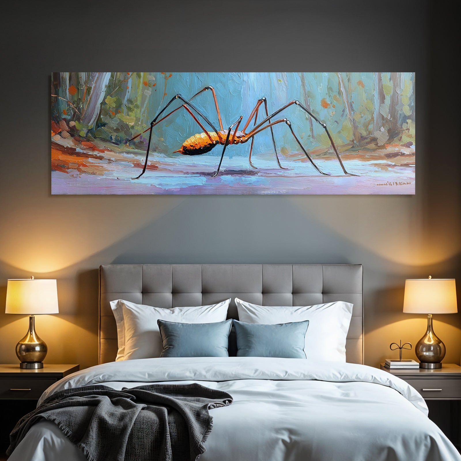 Impressionistische Naturmalerei Mit Grosser Spinne
