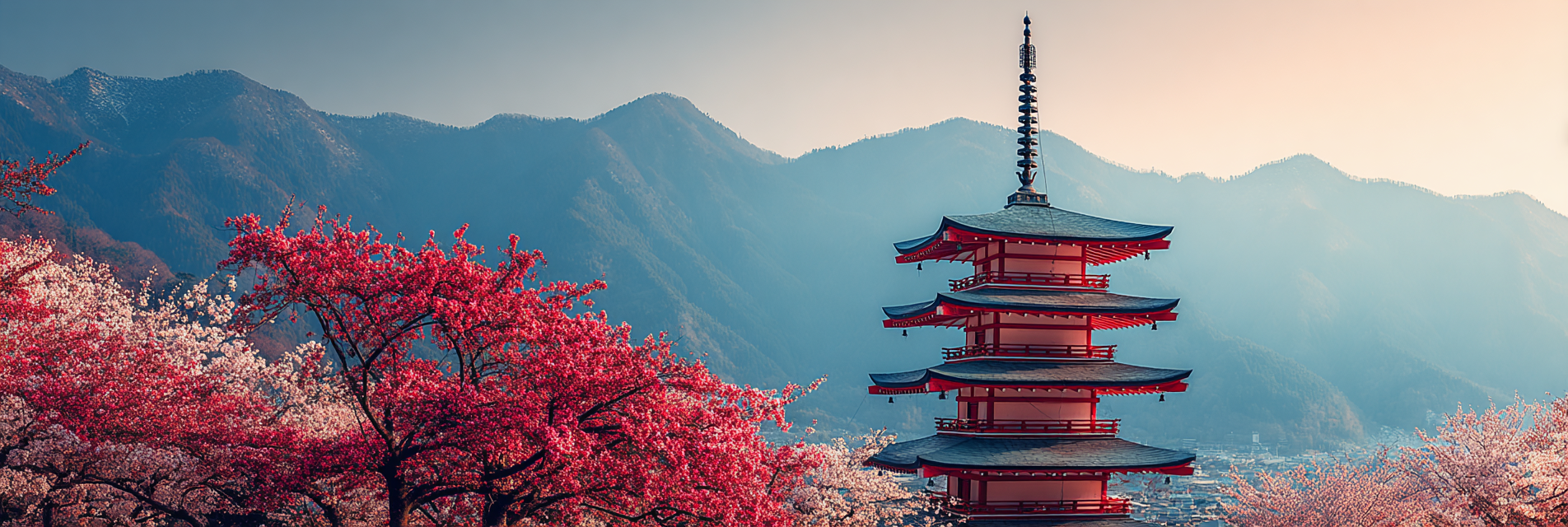 Japanische Pagode Umgeben Von Kirschbluten Im Frühling | Asien | Laender und Reisen