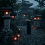 Abendlicher Waldweg Mit Leuchtenden Steinlaternen Und Person Im Kimono | Asien | Laender und Reisen