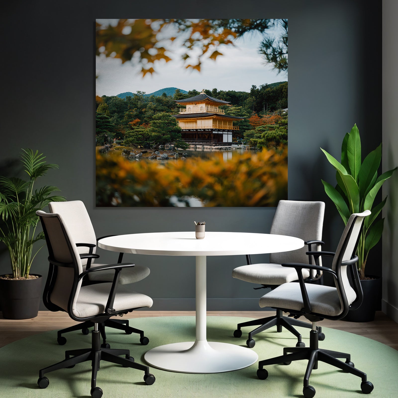 Japanischer Goldener Pavillon Im Herbst