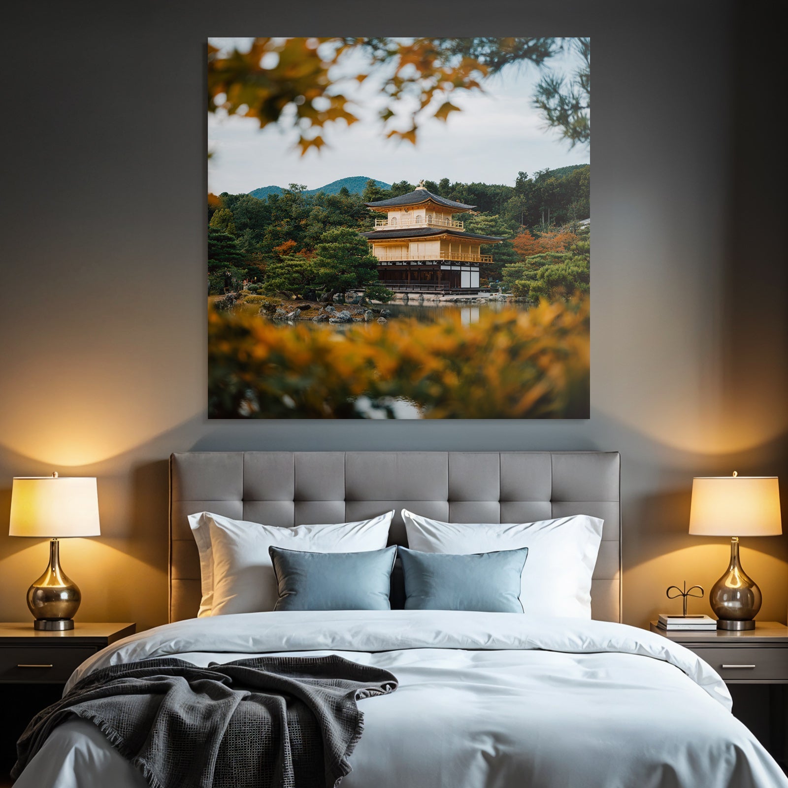 Japanischer Goldener Pavillon Im Herbst