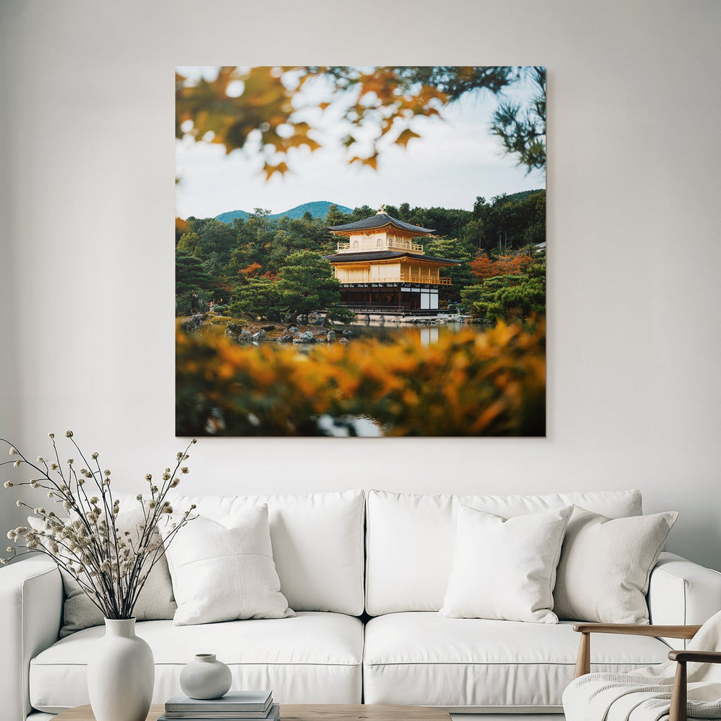 Japanischer Goldener Pavillon Im Herbst