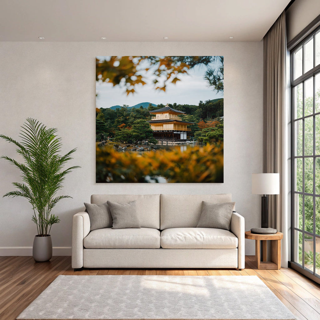 Japanischer Goldener Pavillon Im Herbst