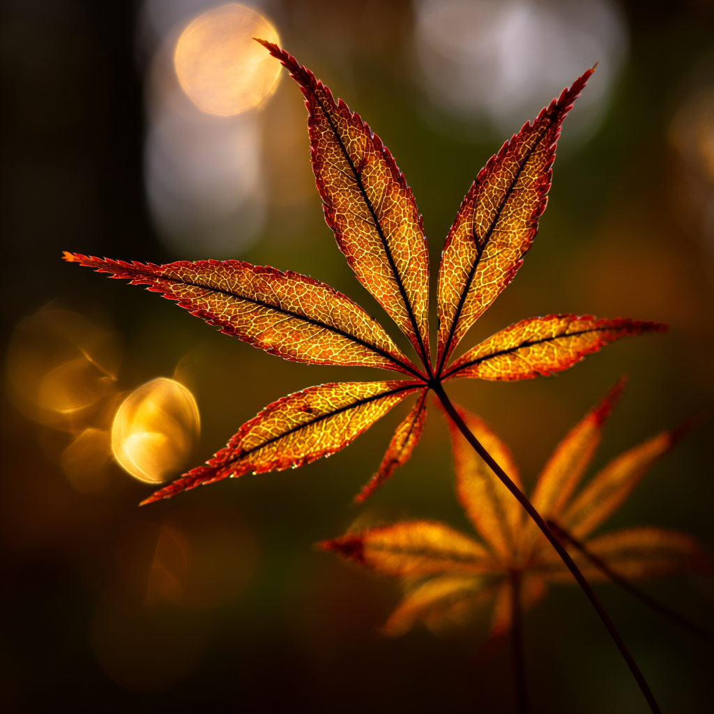 Nahaufnahme Eines Herbstblatts In Orangeroten Farben | Asien | Laender und Reisen