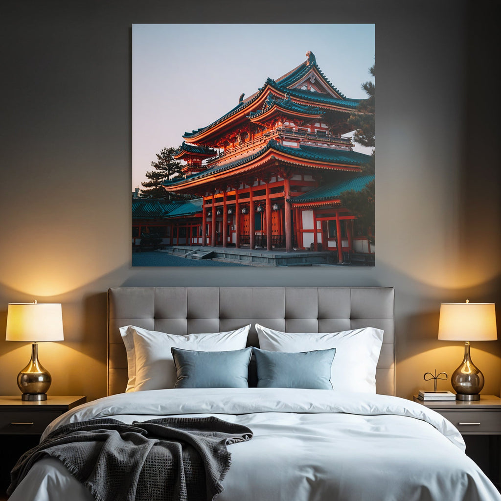 Traditioneller Asiatischer Tempel Vor Klarem Himmel