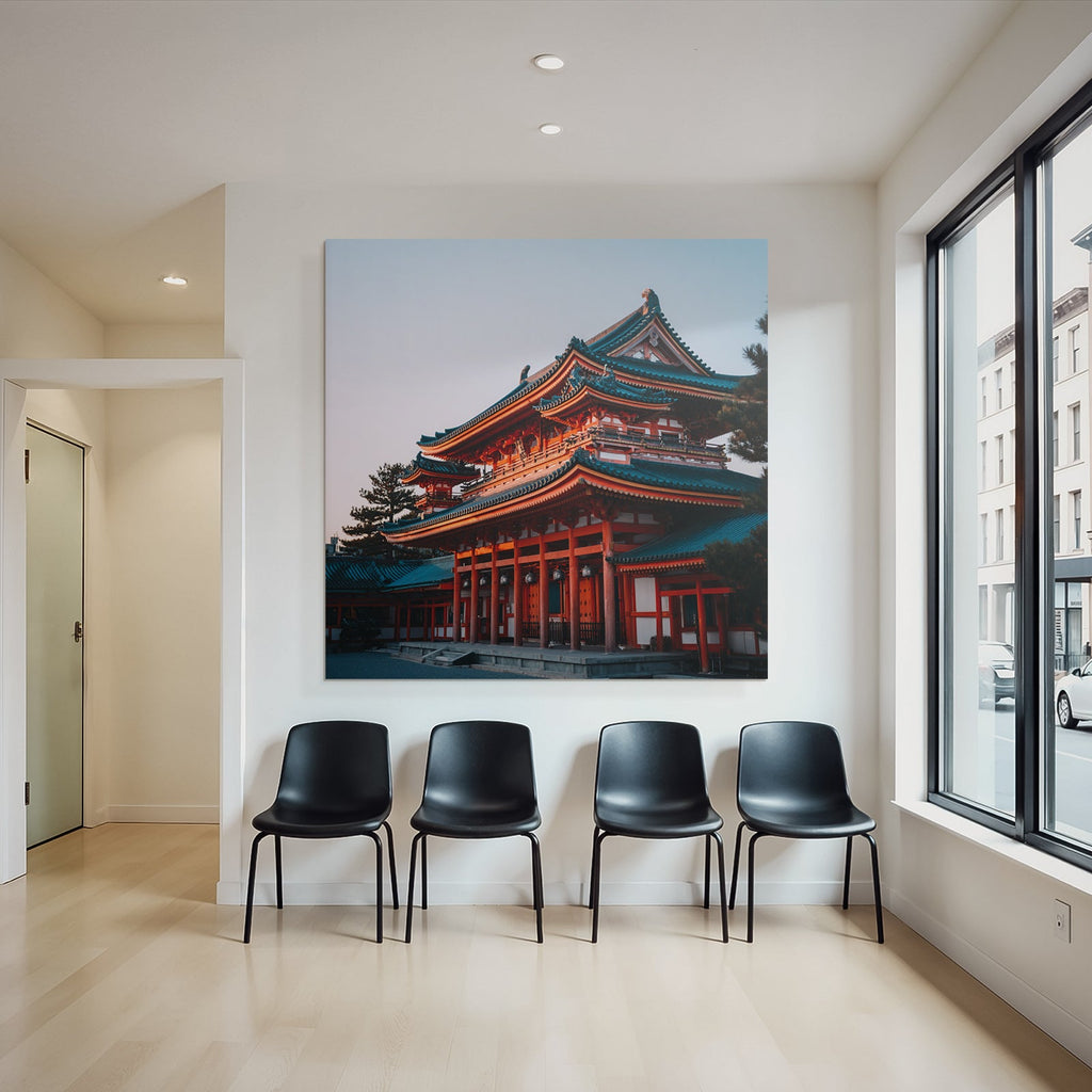 Traditioneller Asiatischer Tempel Vor Klarem Himmel