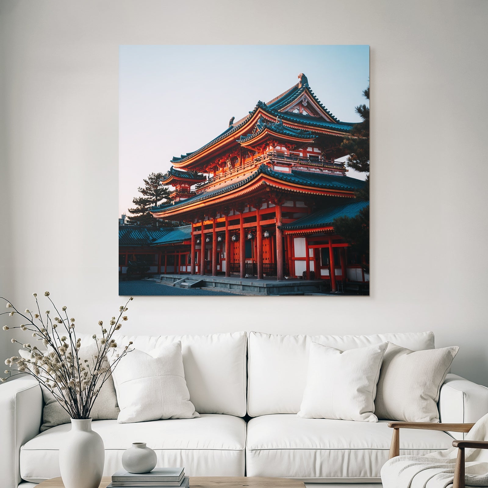 Traditioneller Asiatischer Tempel Vor Klarem Himmel