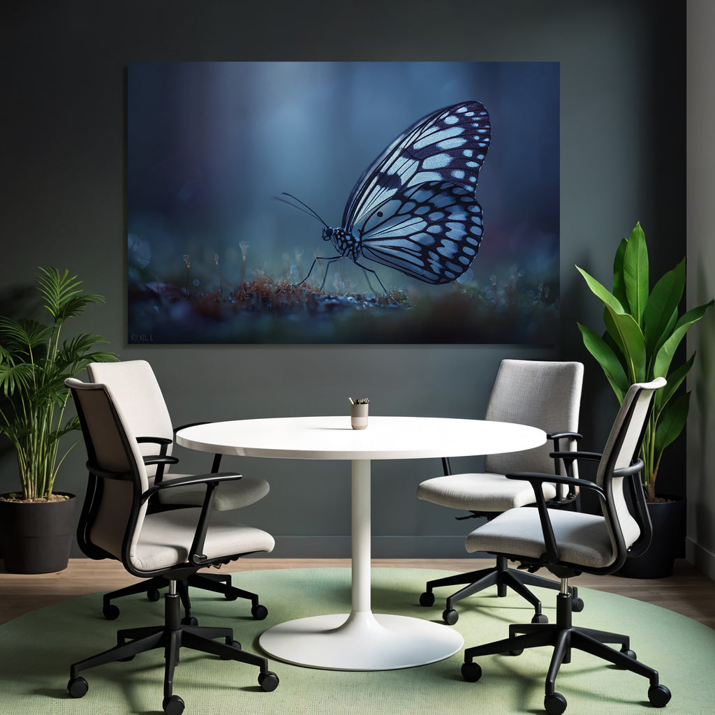 Etherealer Blaür Schmetterling Nahaufnahme