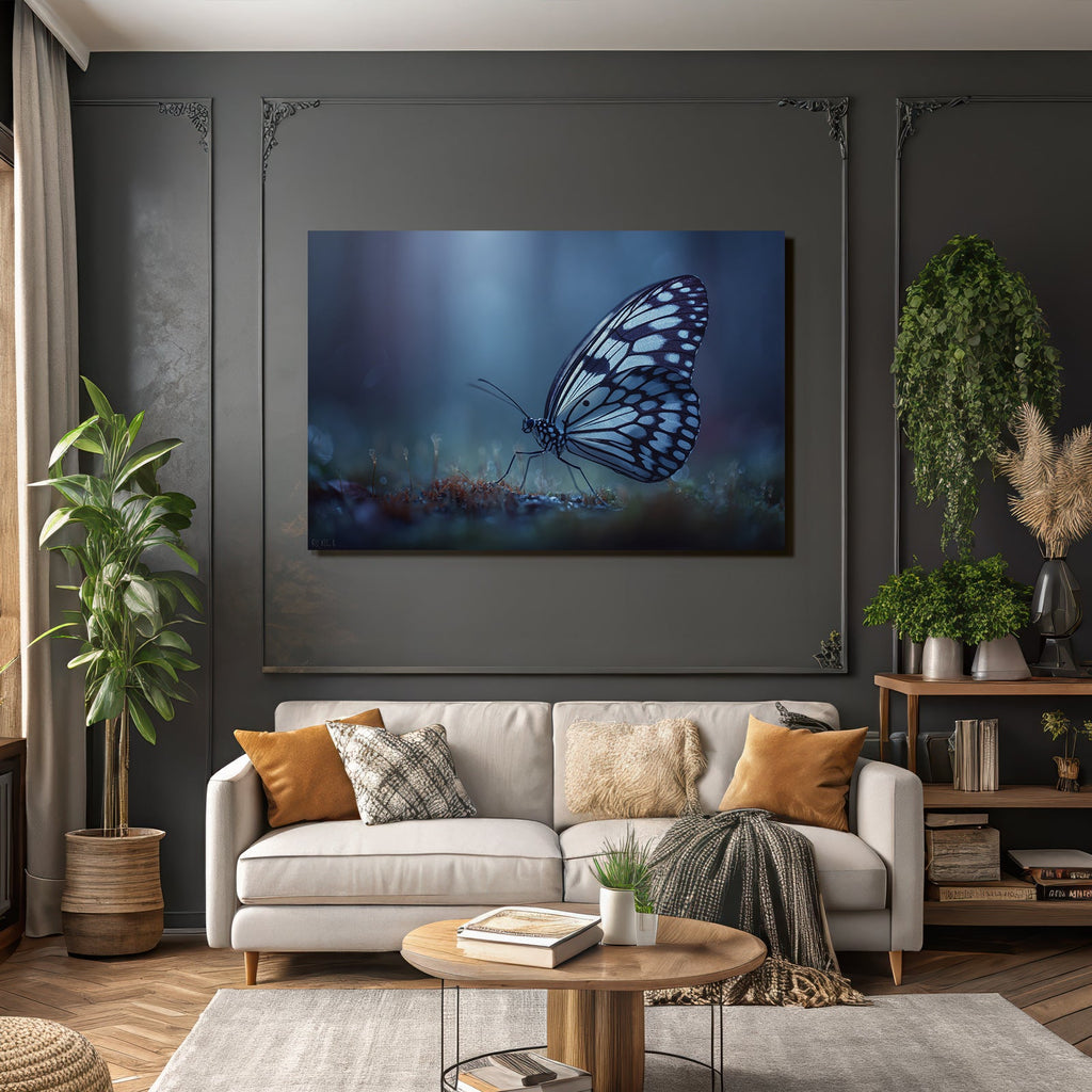 Etherealer Blaür Schmetterling Nahaufnahme