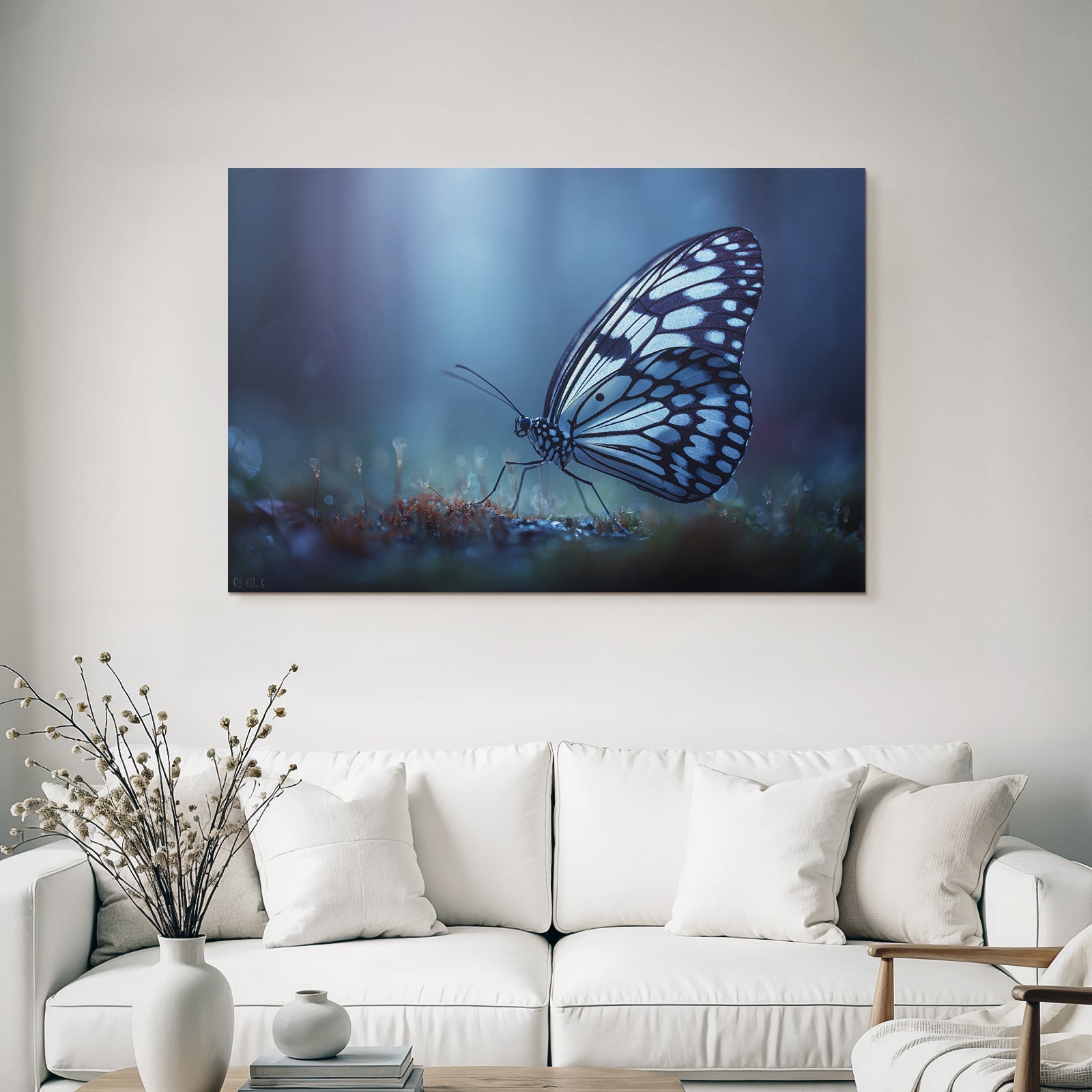 Etherealer Blaür Schmetterling Nahaufnahme