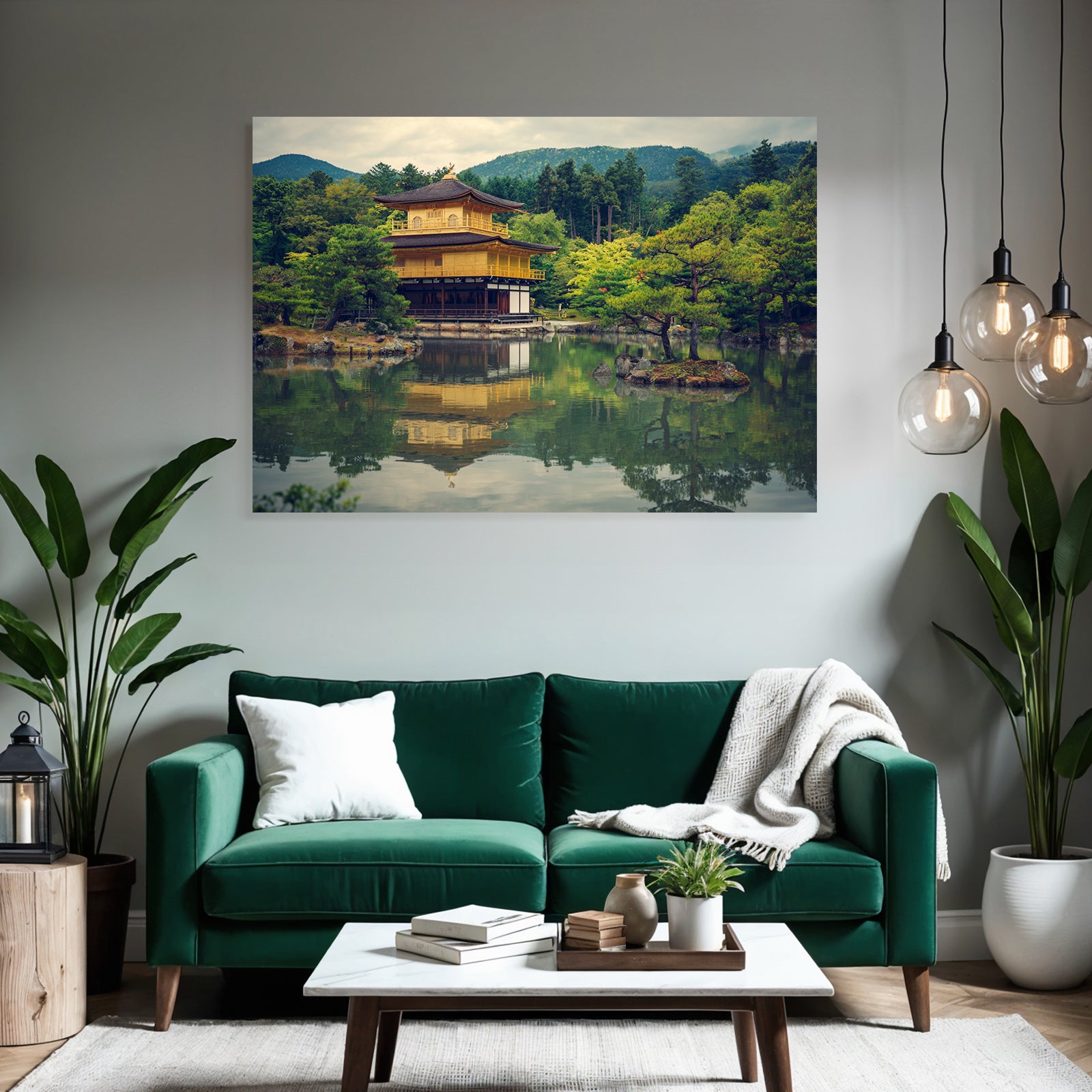 Japanischer Tempel Am Wasser Mit Spiegelung