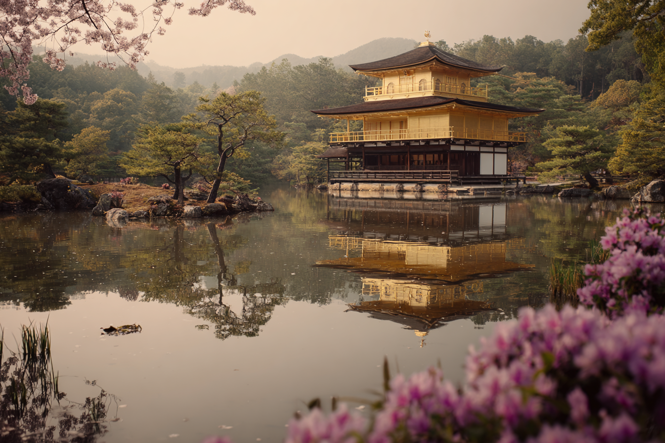 Japanischer Tempel Am Wasser Mit Kirschblüten | Asien | Laender und Reisen