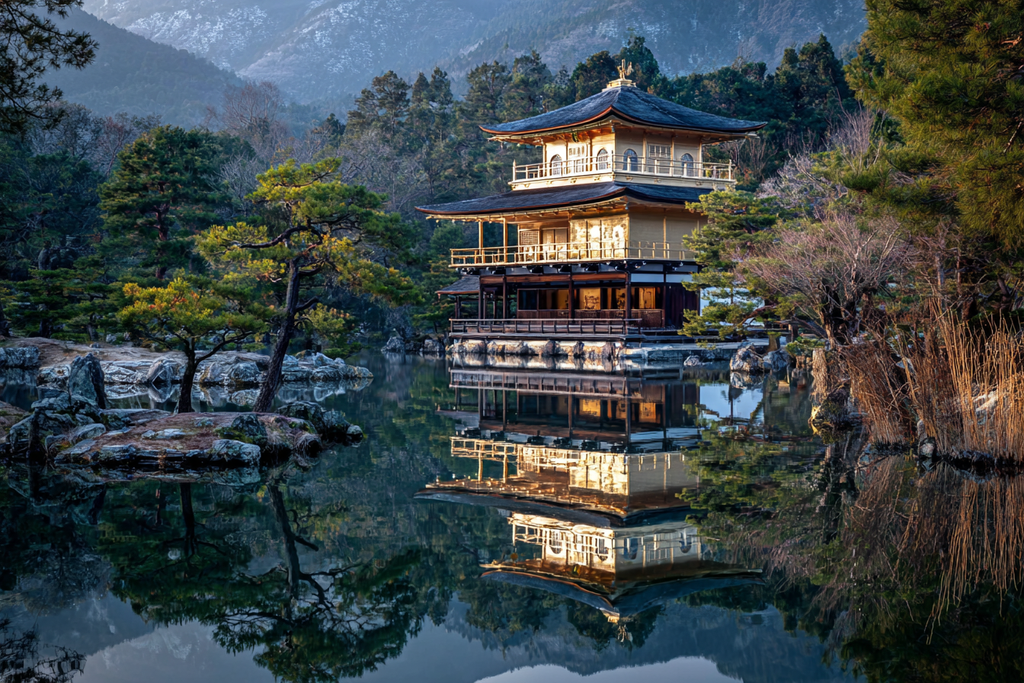 Japanischer Tempel Am Wasser Mit Reflexion Und Ruhiger Landschaft | Asien | Laender und Reisen