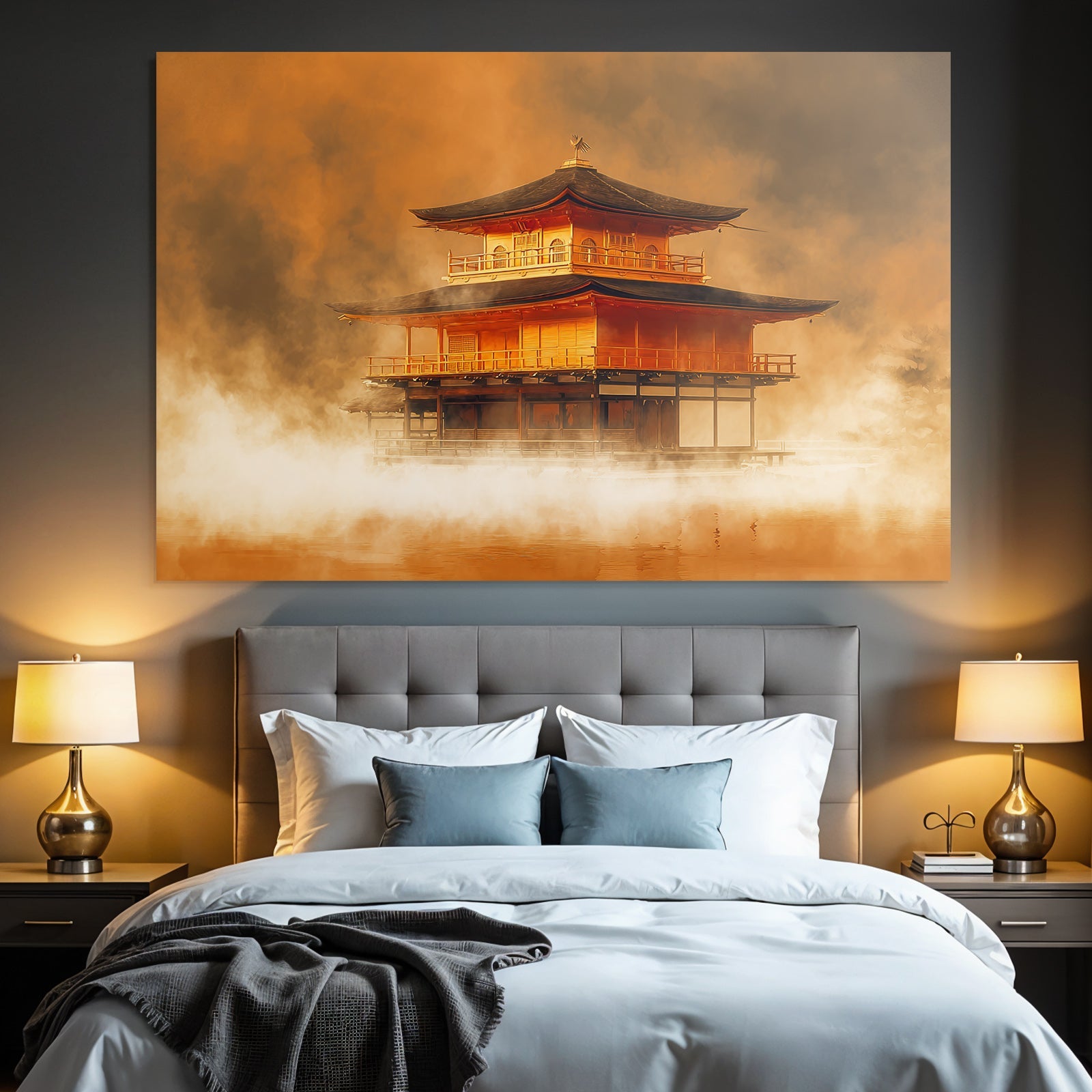 Japanischer Tempel Im Nebel