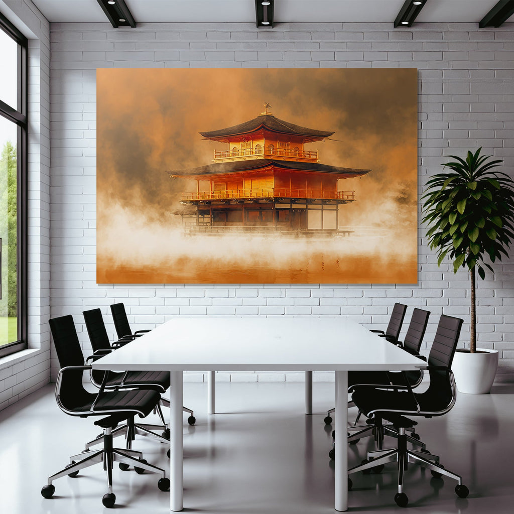 Japanischer Tempel Im Nebel
