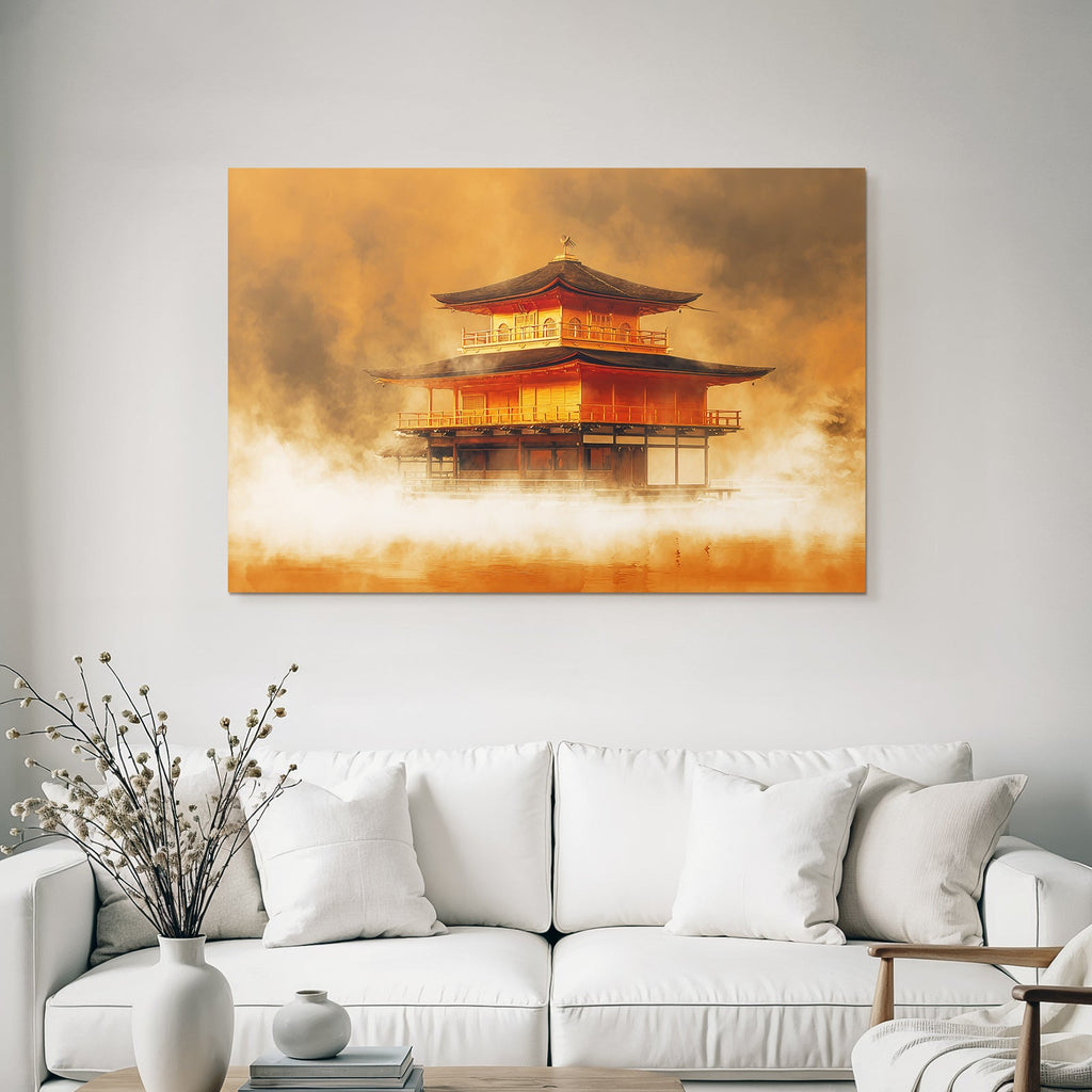 Japanischer Tempel Im Nebel