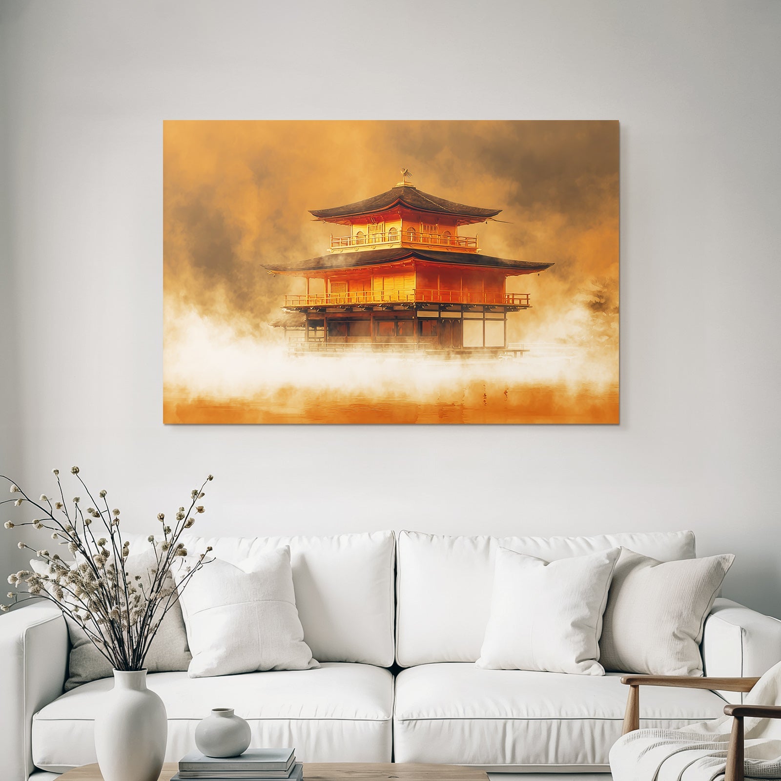 Japanischer Tempel Im Nebel