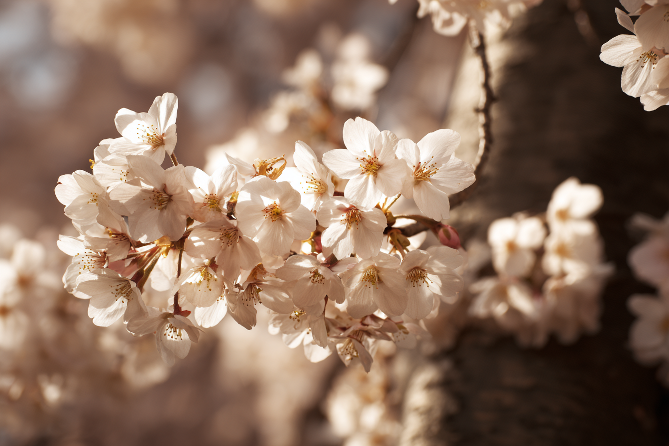 Nahaufnahme Von Weissen Kirschblüten Mit Gelben Staubfädern | Asien | Laender und Reisen