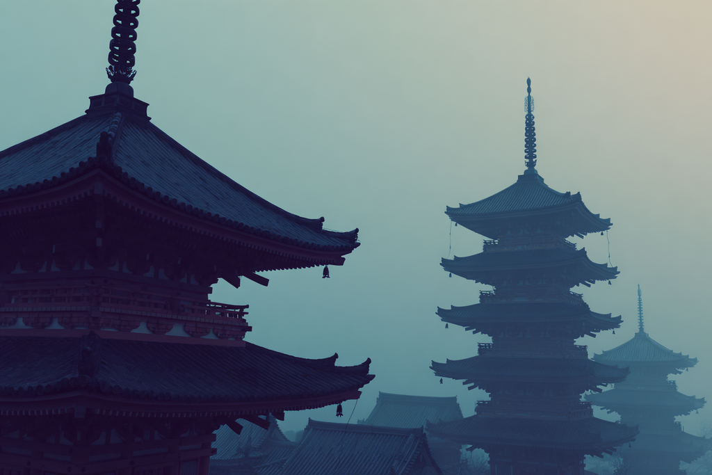 Nebelige Pagodenlandschaft | Asien | Laender und Reisen