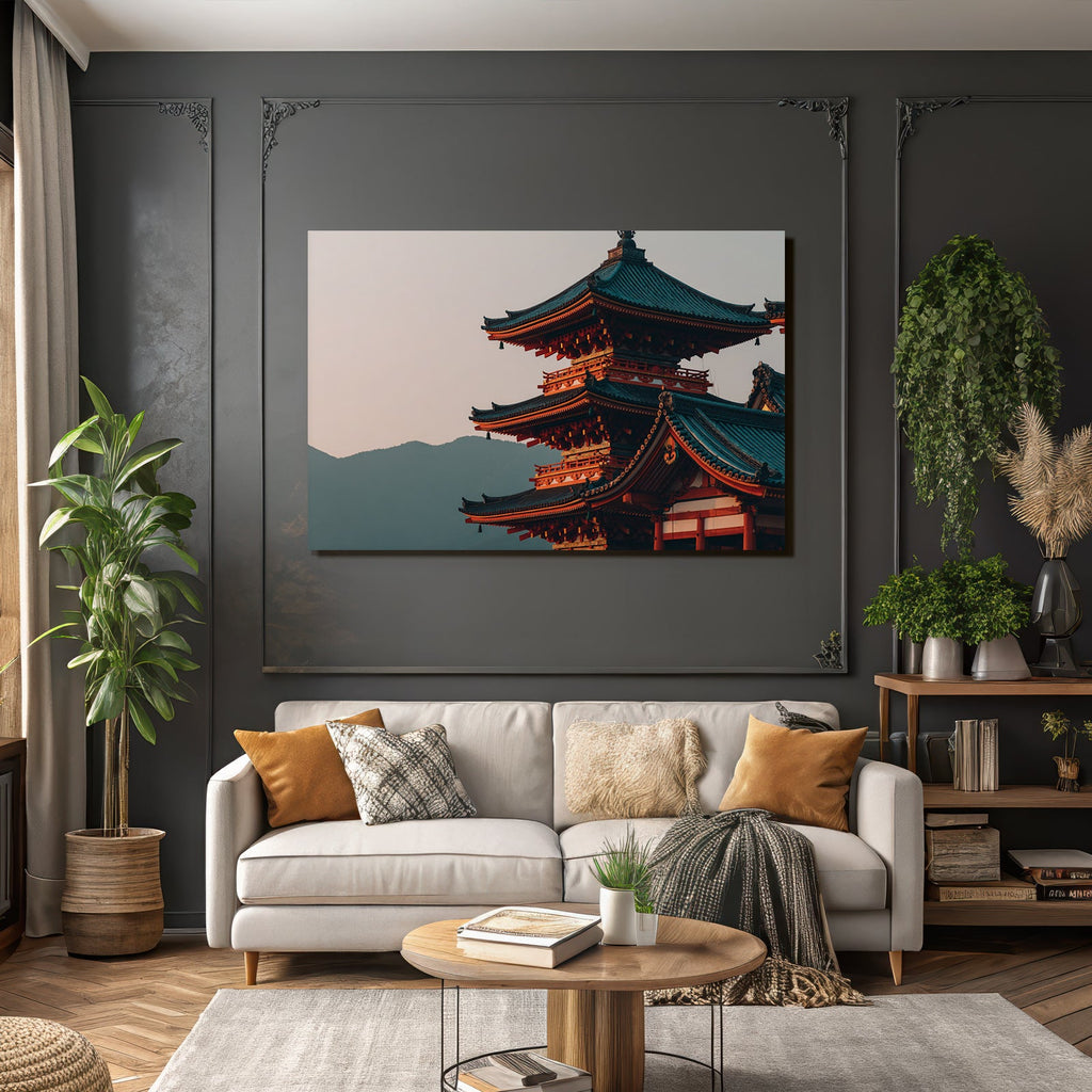 Traditionelle Asiatische Pagode Vor Bergen