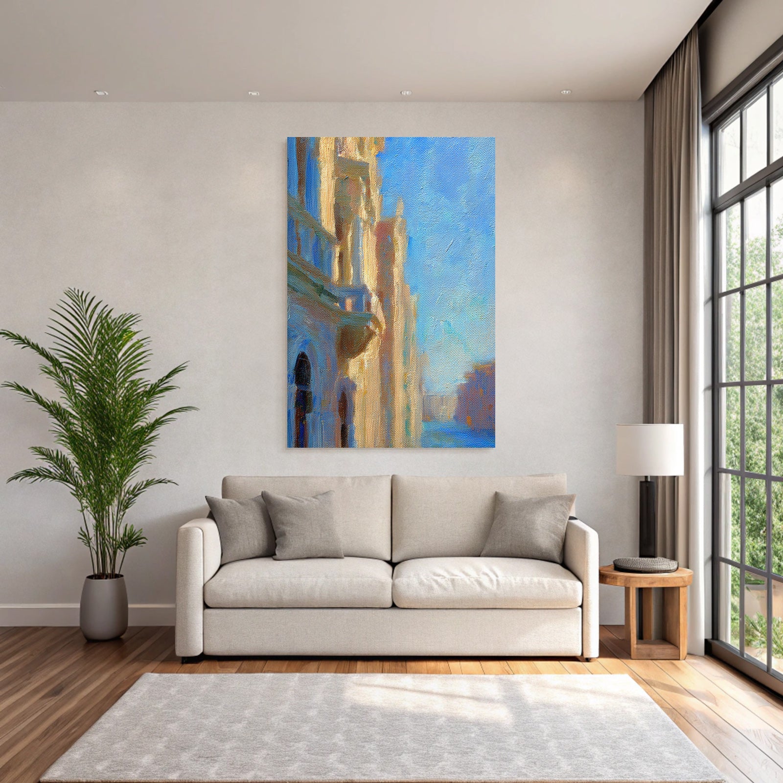 Impressionistische Landschaft Mit Wasser Und Himmel