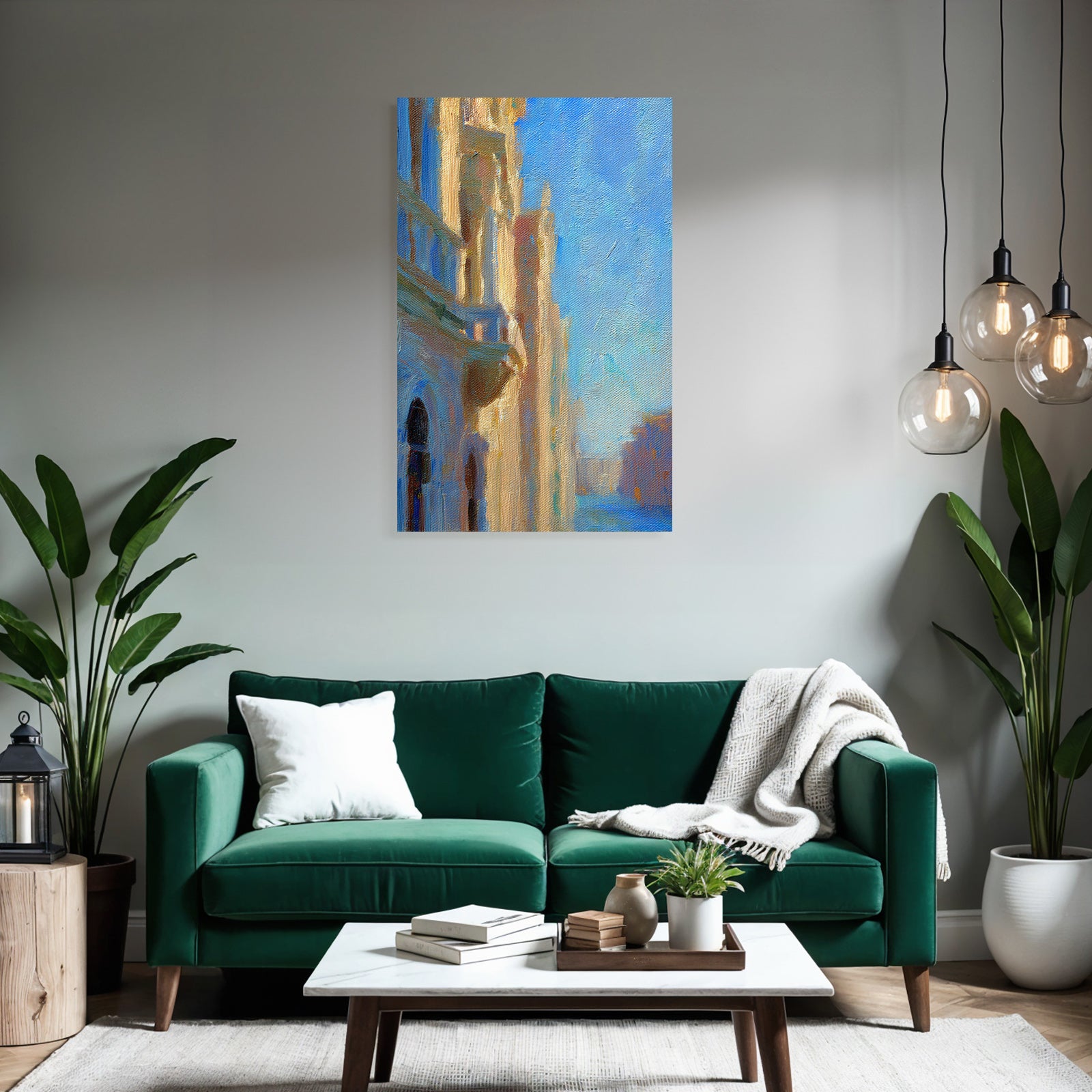 Impressionistische Landschaft Mit Wasser Und Himmel