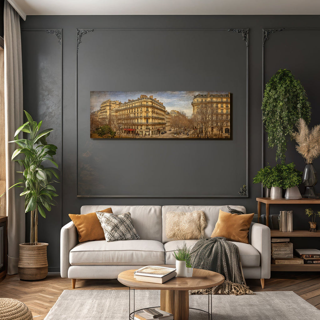 Paris Romantische Altbauarchitektur Mit Kahlen Bäumen