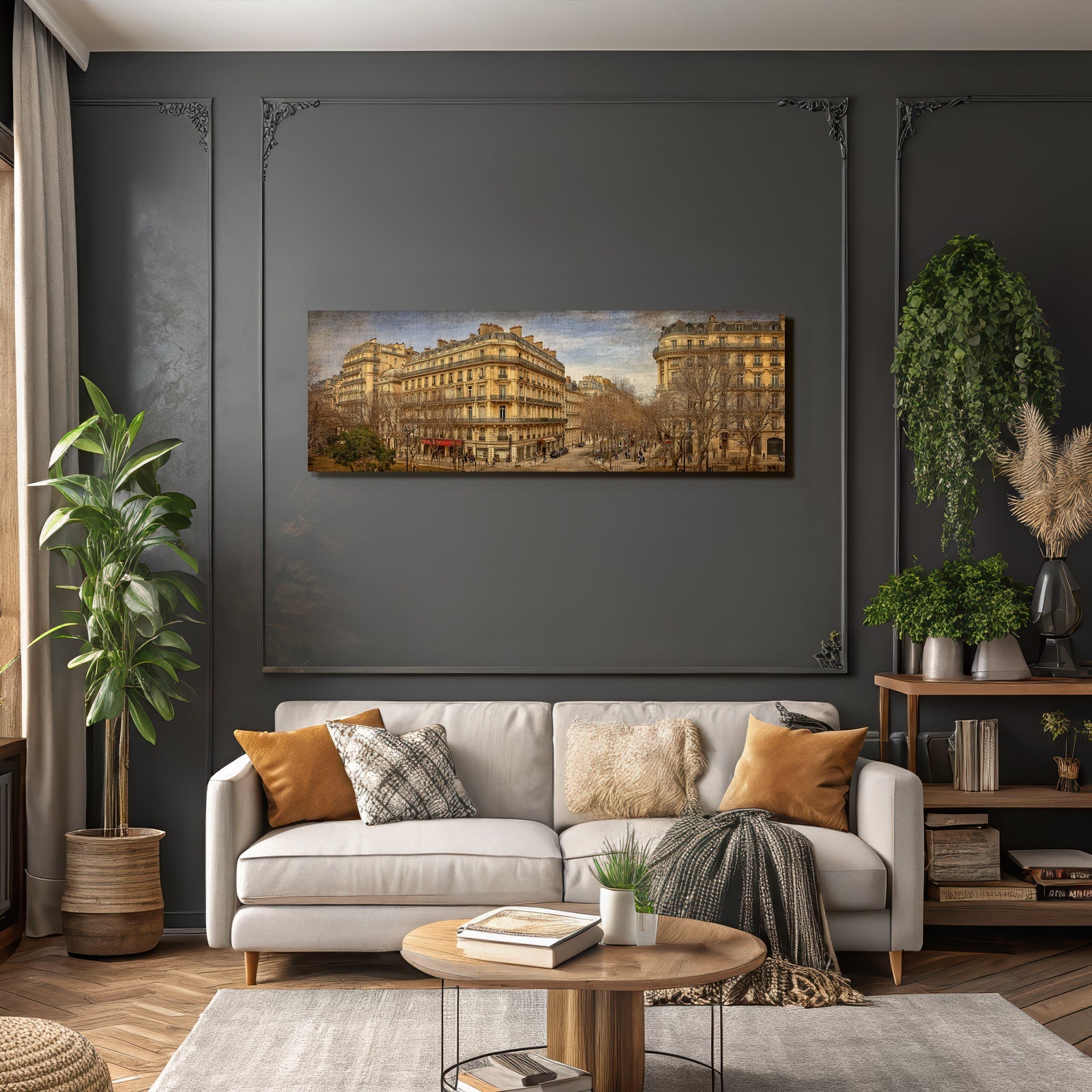 Paris Romantische Altbauarchitektur Mit Kahlen Bäumen
