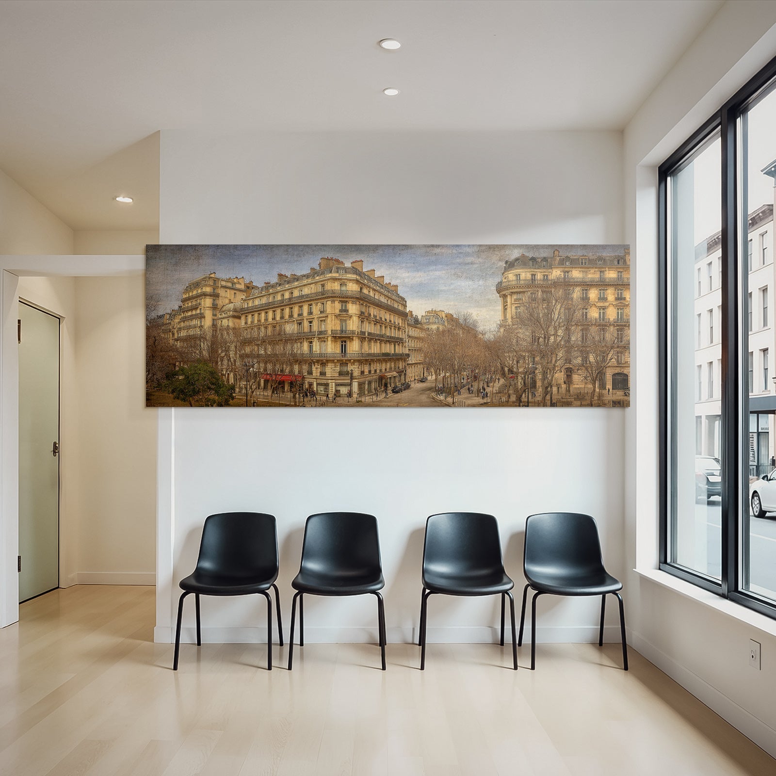 Paris Romantische Altbauarchitektur Mit Kahlen Bäumen