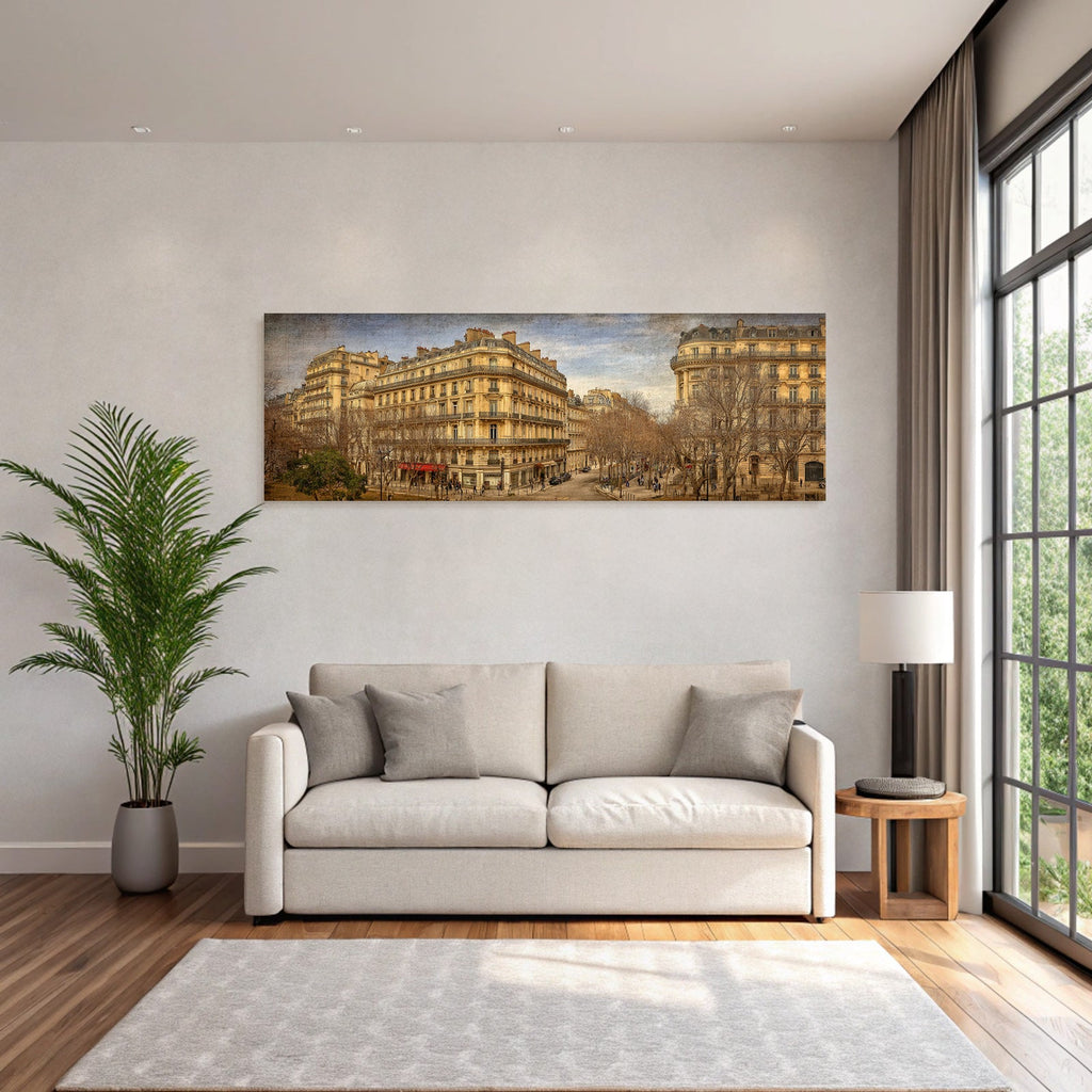 Paris Romantische Altbauarchitektur Mit Kahlen Bäumen