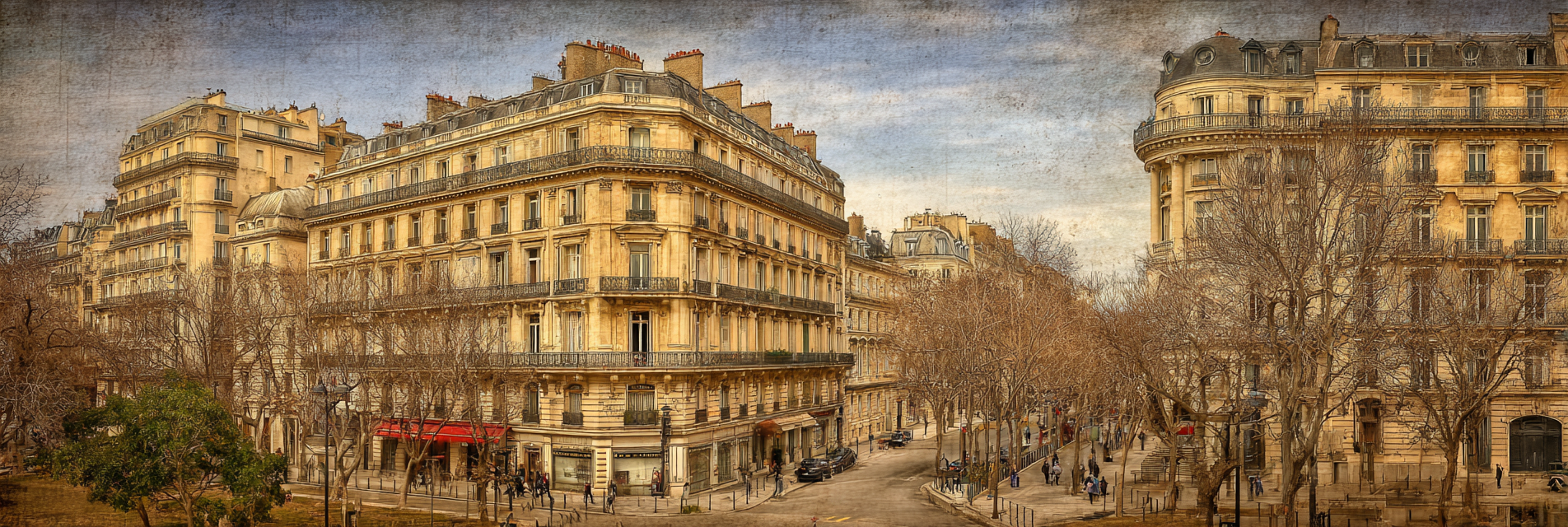 Paris Romantische Altbauarchitektur Mit Kahlen Bäumen | Europa | Laender und Reisen