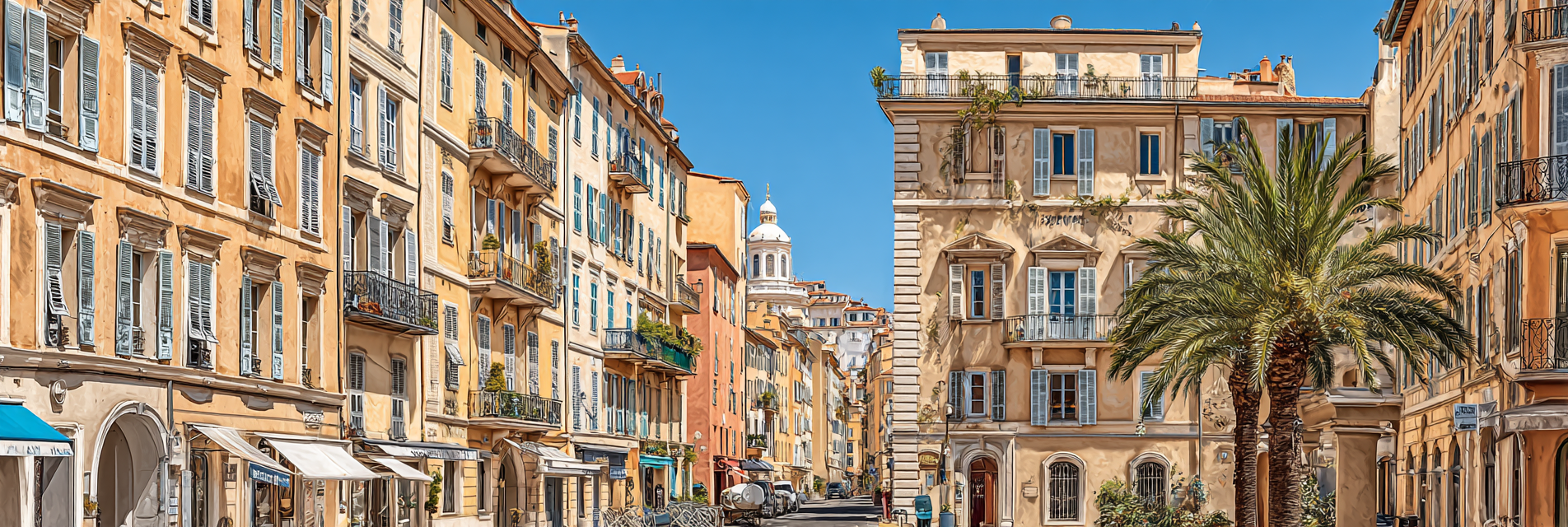 Sonniger Mediterraner Strassenzug Südfrankreich | Europa | Laender und Reisen