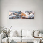 Winterliche Eische Stadt Mit Klassischer Architektur Und Schnee