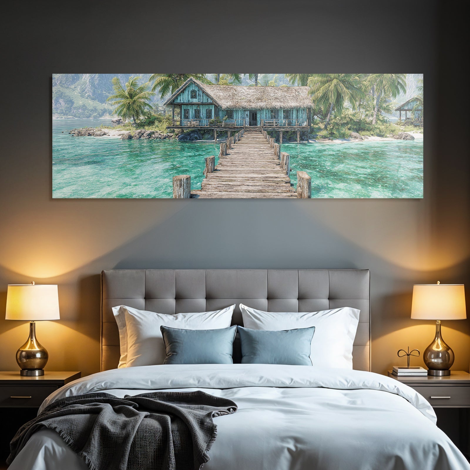 Inselwelt Karibik Tropischer Bungalow Uber Dem Wasser Mit Pier
