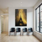 Eiffelturm Dramatische Goldene Silhoütte Kunst